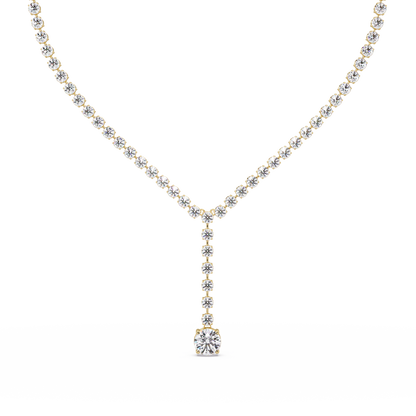 Round Cut Drops Shape Lab Grown Diamond Tennis Necklace - HIGHCARAT DIAMONDS
