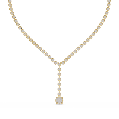 Round Cut Drops Shape Lab Grown Diamond Tennis Necklace - HIGHCARAT DIAMONDS