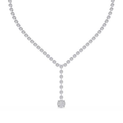 Round Cut Drops Shape Lab Grown Diamond Tennis Necklace - HIGHCARAT DIAMONDS