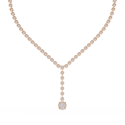 Round Cut Drops Shape Lab Grown Diamond Tennis Necklace - HIGHCARAT DIAMONDS