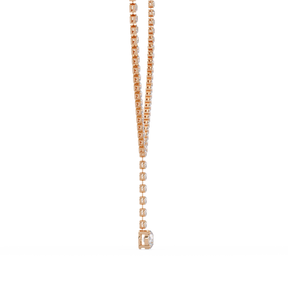 Round Cut Drops Shape Lab Grown Diamond Tennis Necklace - HIGHCARAT DIAMONDS