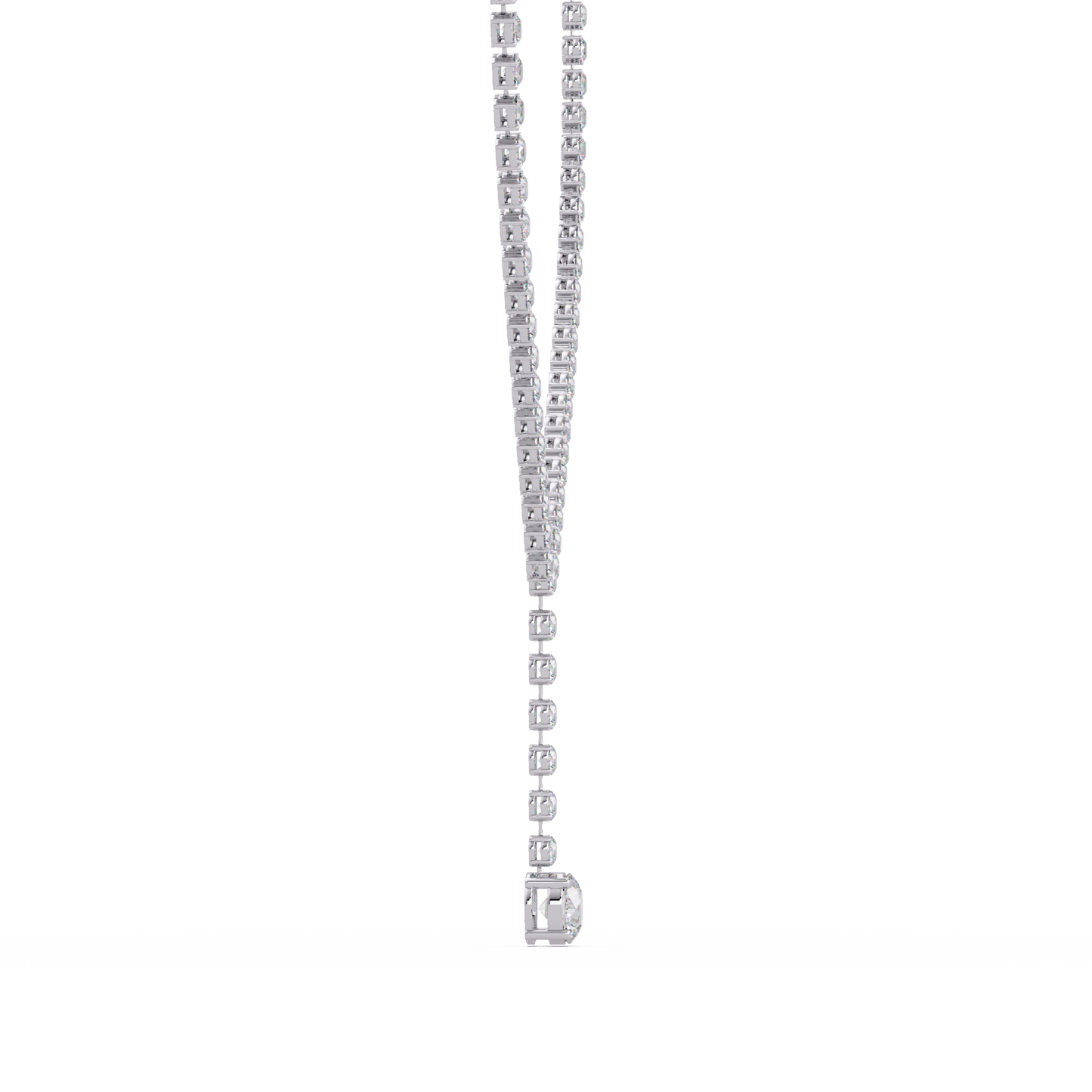 Round Cut Drops Shape Lab Grown Diamond Tennis Necklace - HIGHCARAT DIAMONDS