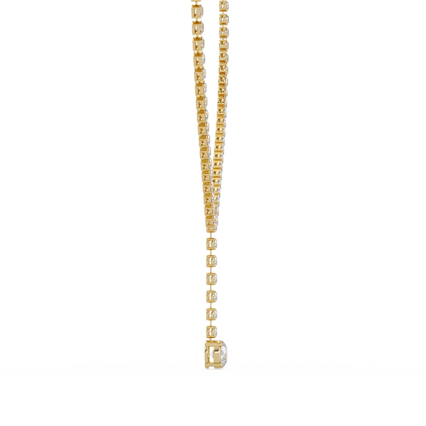 Round Cut Drops Shape Lab Grown Diamond Tennis Necklace - HIGHCARAT DIAMONDS