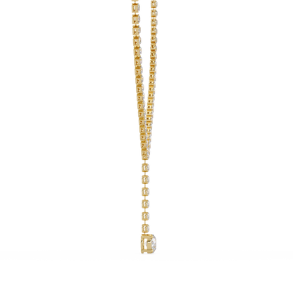 Round Cut Drops Shape Lab Grown Diamond Tennis Necklace - HIGHCARAT DIAMONDS