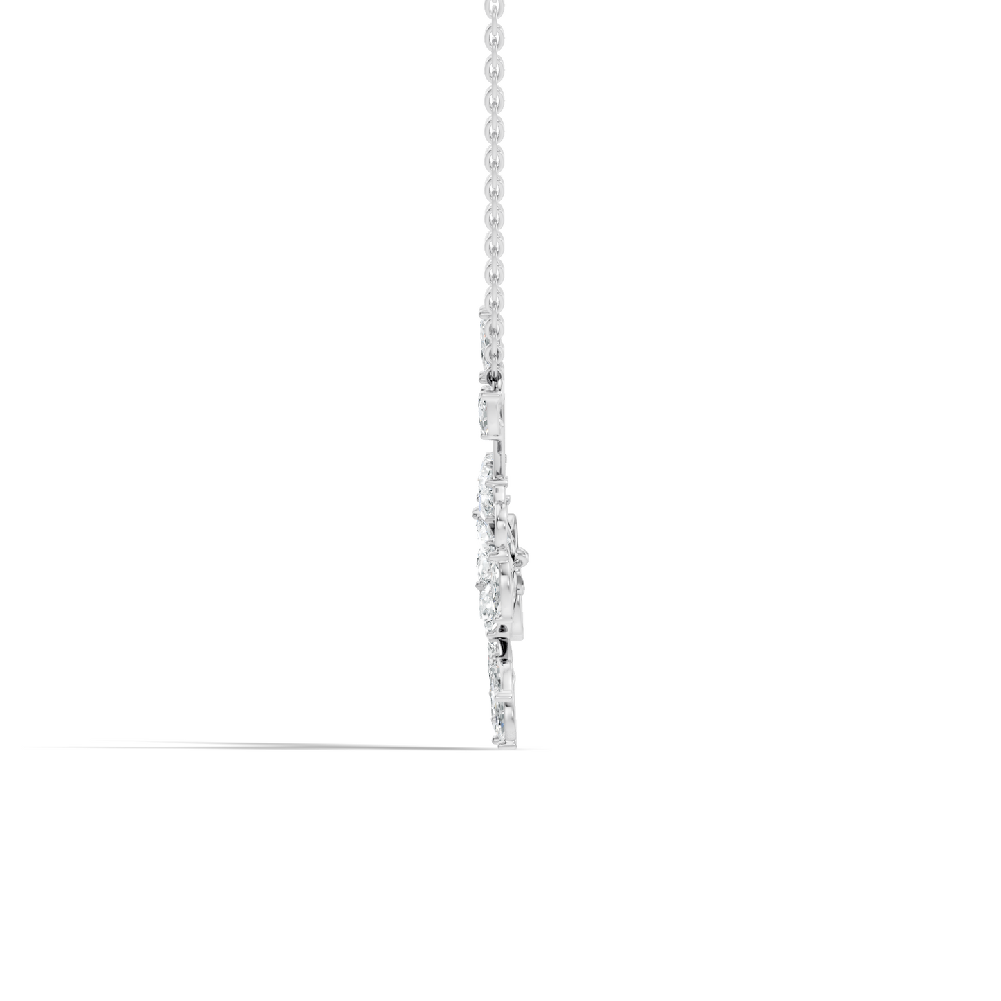 Round Cut Elegant Jewelry For Women New Pendant Natural Diamond Golden Blossom