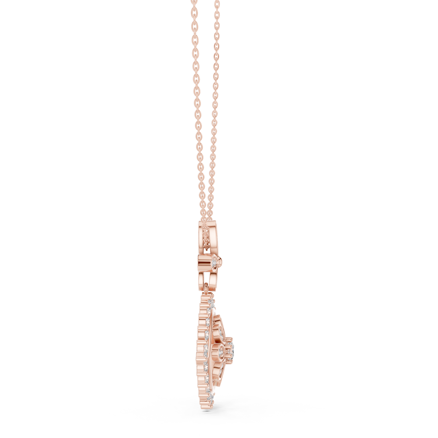 Round Cut Eyes Shape 18k Solid Gold Every Shiny Wear Diamond Pendant For Her