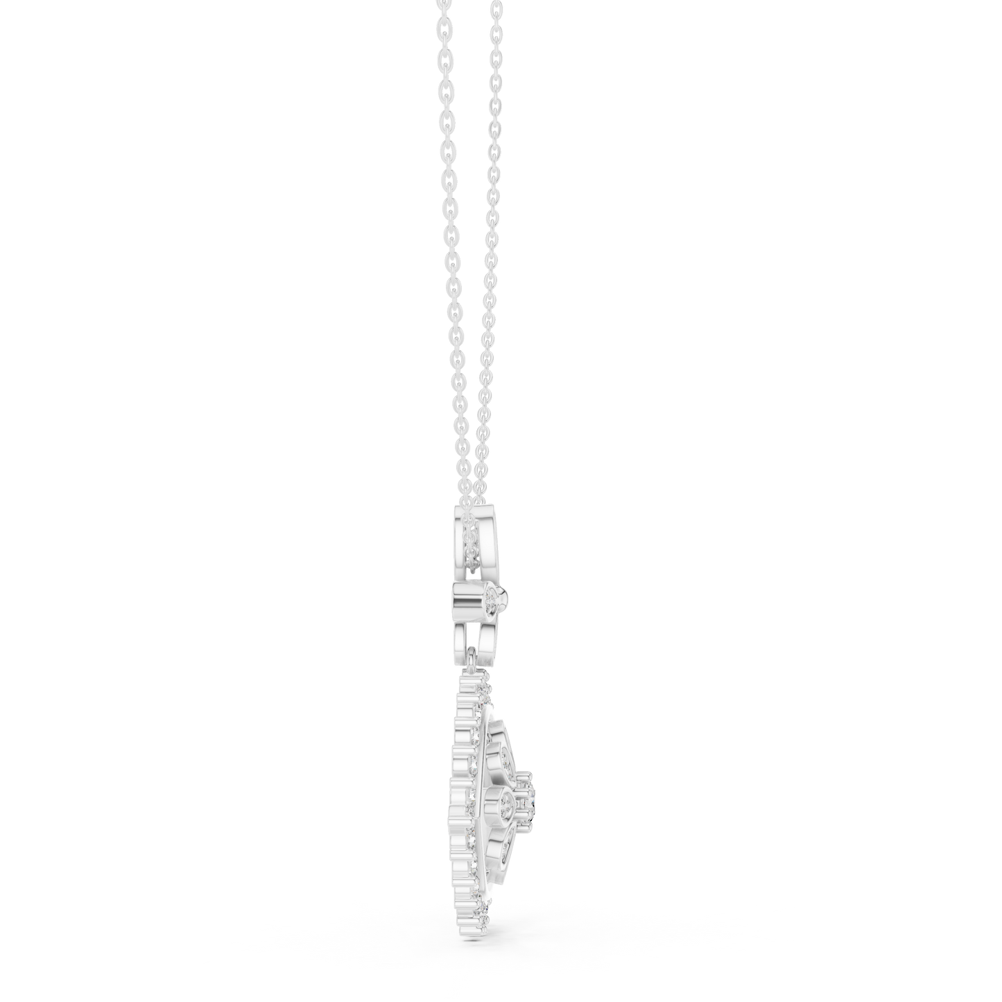 Round Cut Eyes Shape 18k Solid Gold Every Shiny Wear Diamond Pendant For Her