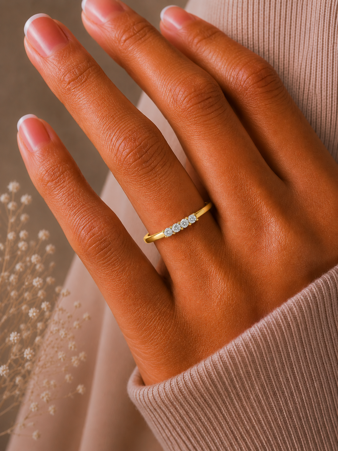 Round Cut Handcrafted Diamond Ring For Women's Beauty In 14 KT Solid Rose Gold - HIGHCARAT DIAMONDS