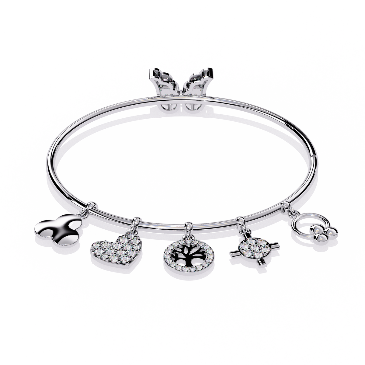 Round Cut High Quality Diamond Antique Butterfly Shape Delicate Art Deco Party Wear Bangle Gift For Friend - HIGHCARAT DIAMONDS
