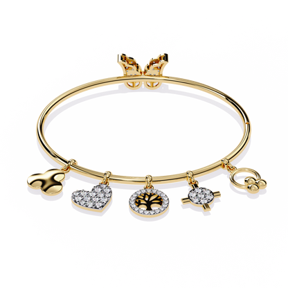 Round Cut High Quality Diamond Antique Butterfly Shape Delicate Art Deco Party Wear Bangle Gift For Friend - HIGHCARAT DIAMONDS
