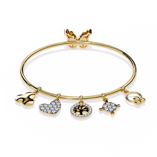 Round Cut High Quality Diamond Antique Butterfly Shape Delicate Art Deco Party Wear Bangle Gift For Friend - HIGHCARAT DIAMONDS