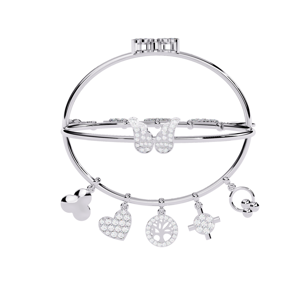 Round Cut High Quality Diamond Antique Butterfly Shape Delicate Art Deco Party Wear Bangle Gift For Friend - HIGHCARAT DIAMONDS