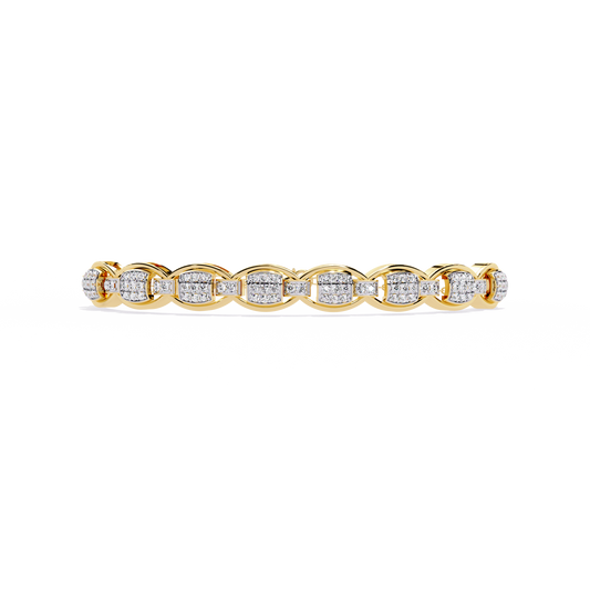 Round Cut High Quality Diamond Dainty Prong Set Minimalist Elegant Stackable Bangle For Gift - HIGHCARAT DIAMONDS