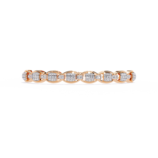 Round Cut High Quality Diamond Dainty Prong Set Minimalist Elegant Stackable Bangle For Gift - HIGHCARAT DIAMONDS