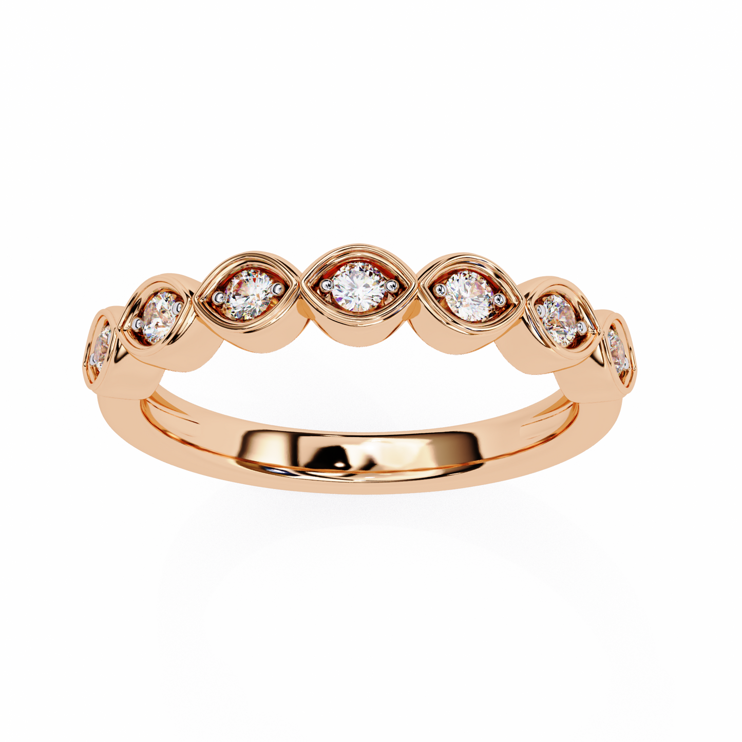Round Cut High Quality Diamond Prong Set Elegant Dainty Cluster Statement Promise Band For Her - HIGHCARAT DIAMONDS