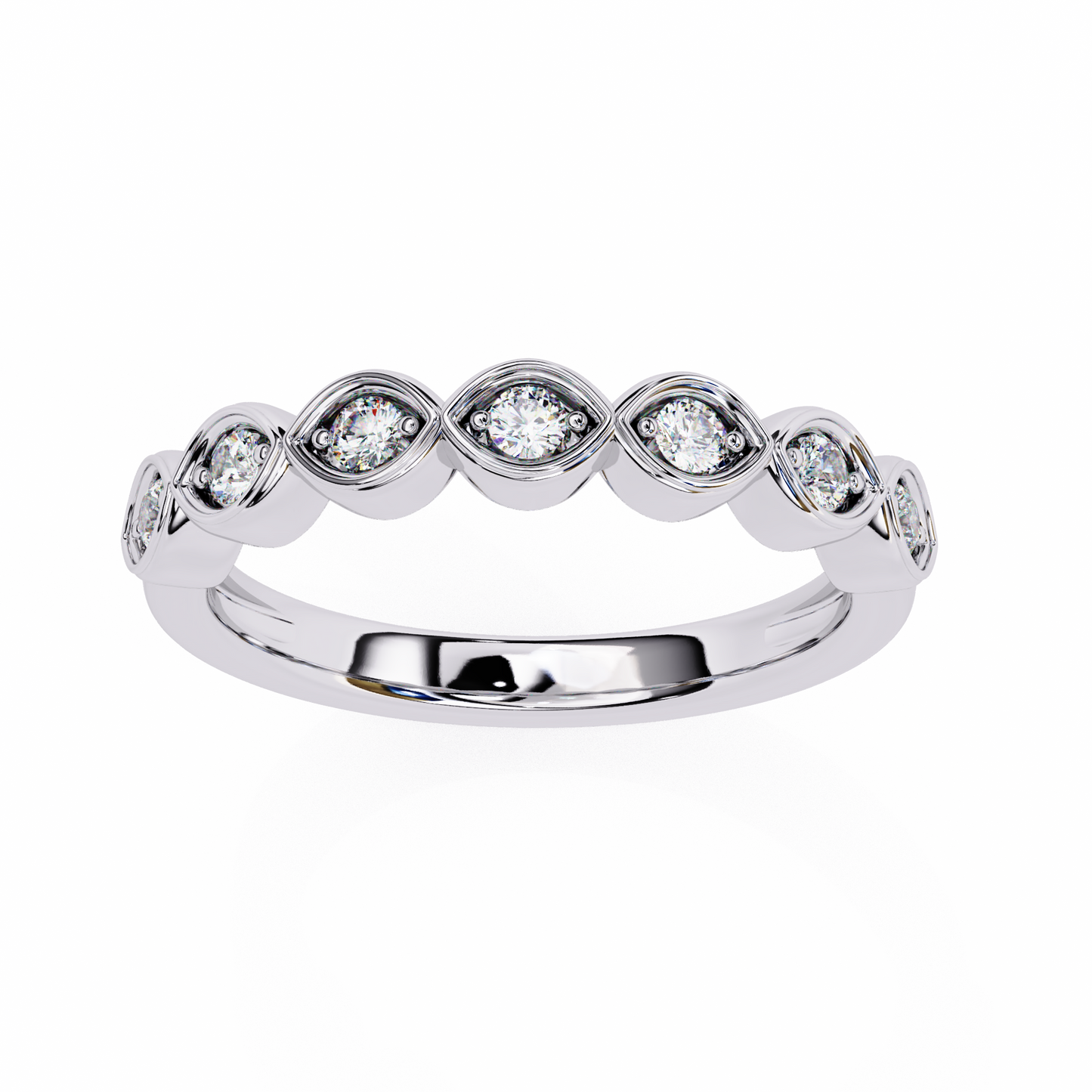 Round Cut High Quality Diamond Prong Set Elegant Dainty Cluster Statement Promise Band For Her - HIGHCARAT DIAMONDS