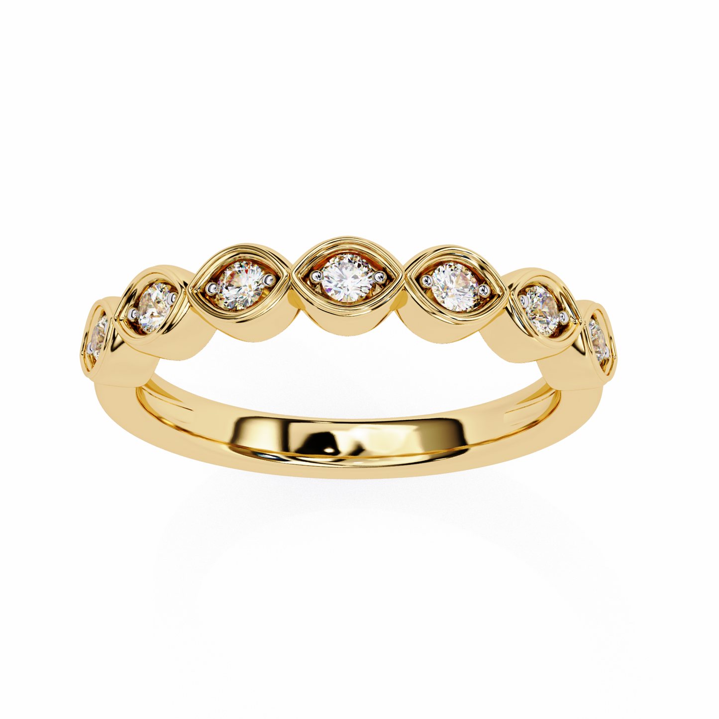 Round Cut High Quality Diamond Prong Set Elegant Dainty Cluster Statement Promise Band For Her - HIGHCARAT DIAMONDS