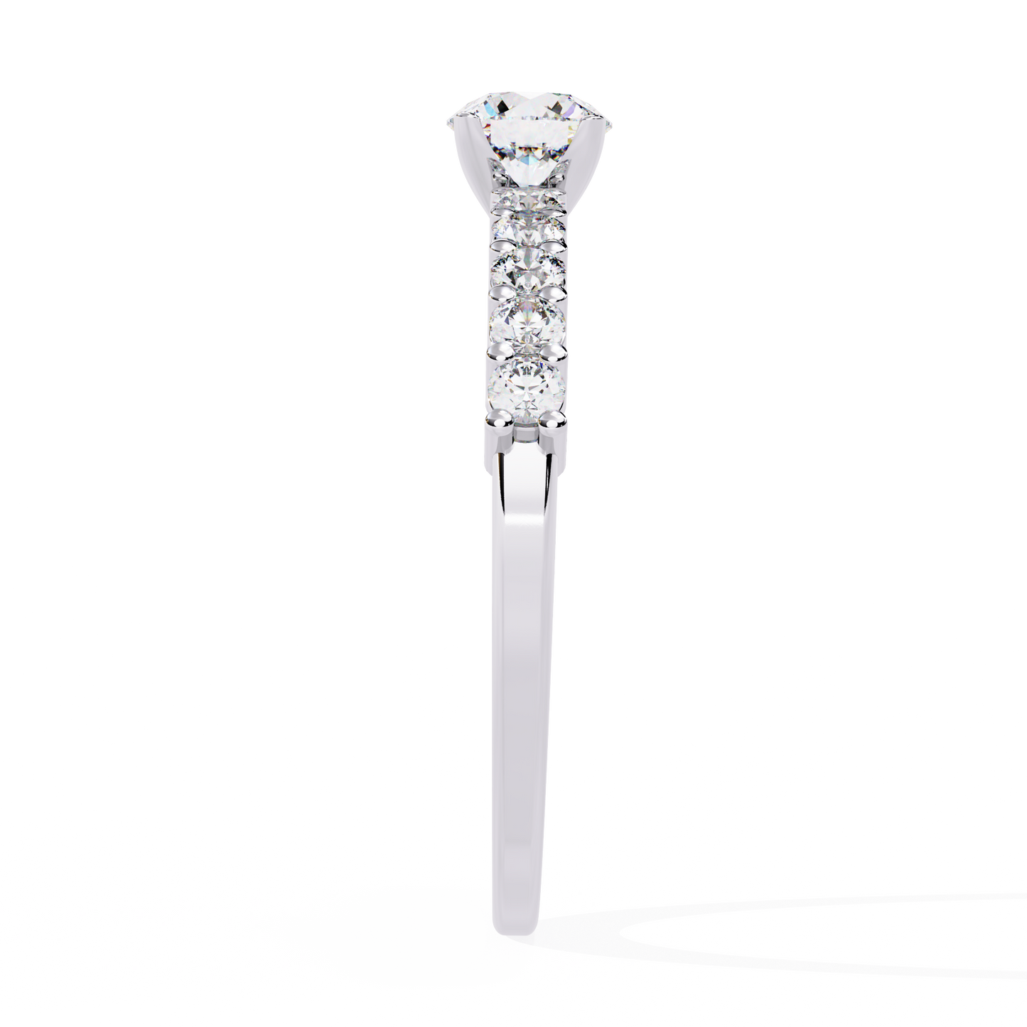 Round Cut  High Quality Lab Grown Diamond Half Eternity Elegant Accented Proposer Ring For Her