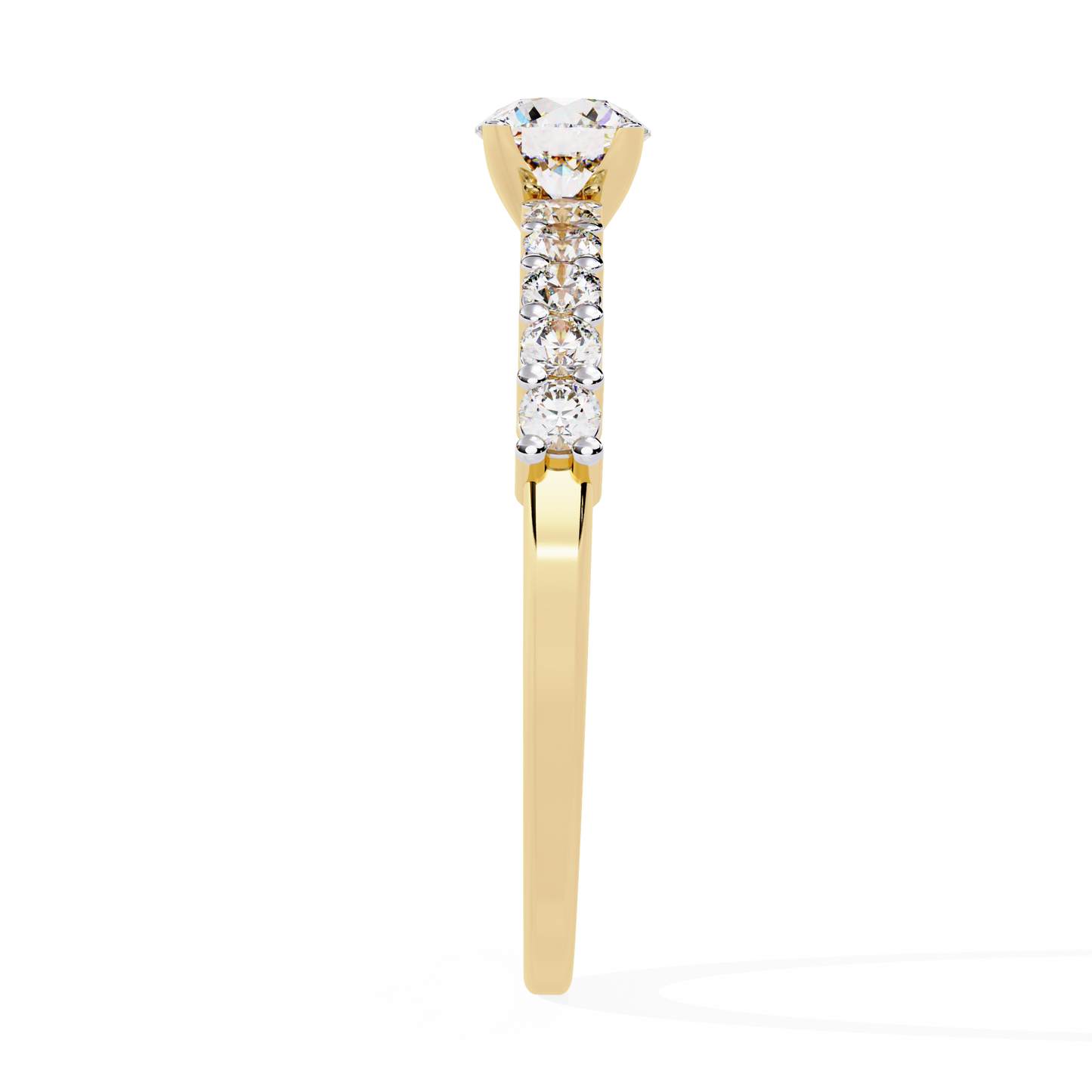 Round Cut  High Quality Lab Grown Diamond Half Eternity Elegant Accented Proposer Ring For Her