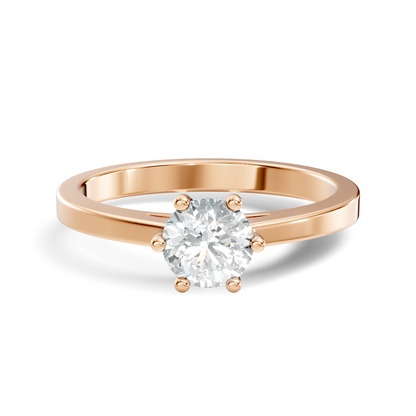 Round Cut High Quality Lab Grown and Natural Diamond Unique Solitaire Prong Set Cluster Promise Ring For Her