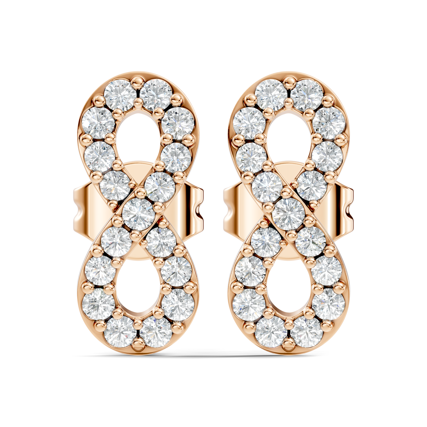 Round Shape Natural & lab grown Diamond 14k Solid Gold Shinning Unique New Studs Earrings For Weeding Wear - HIGHCARAT DIAMONDS