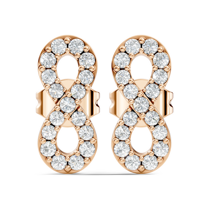 Round Shape Natural & lab grown Diamond 14k Solid Gold Shinning Unique New Studs Earrings For Weeding Wear - HIGHCARAT DIAMONDS