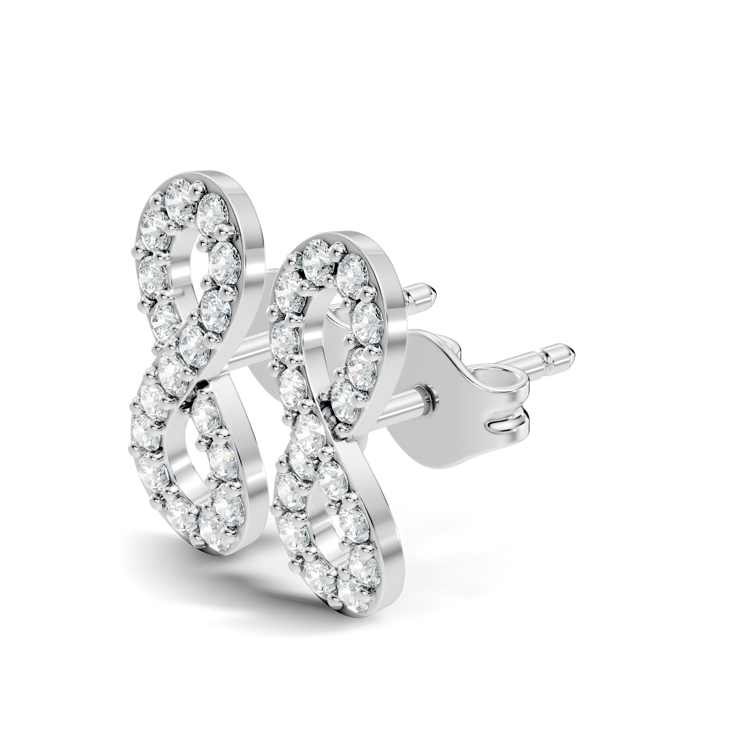Round Shape Natural & lab grown Diamond 14k Solid Gold Shinning Unique New Studs Earrings For Weeding Wear - HIGHCARAT DIAMONDS