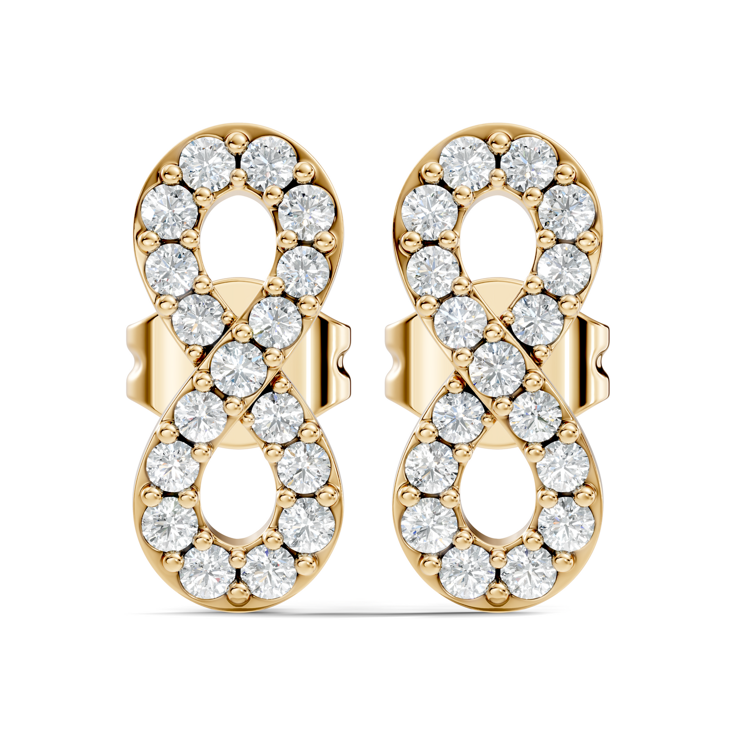 Round Shape Natural & lab grown Diamond 14k Solid Gold Shinning Unique New Studs Earrings For Weeding Wear - HIGHCARAT DIAMONDS