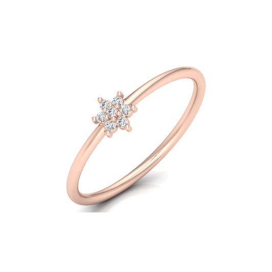 Round Cut Lab Diamond Floral Engagement Ring