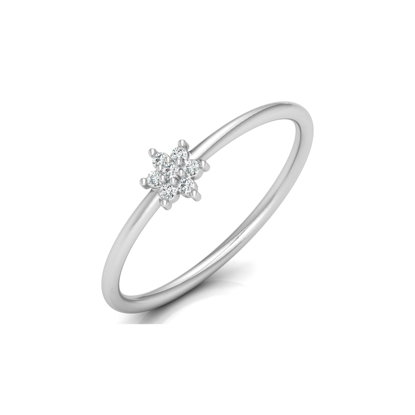 Round Cut Lab Diamond Floral Engagement Ring