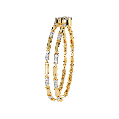 Side profile of round diamond bracelet with open link structure