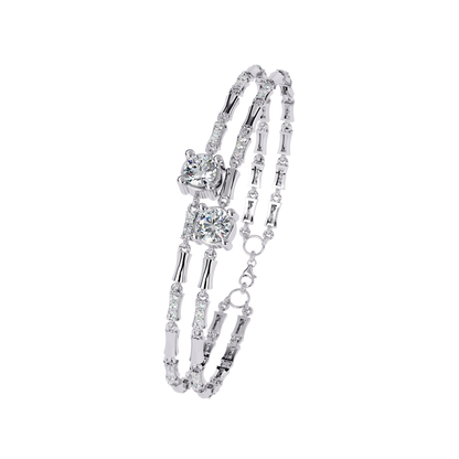Vintage 2.21Ct Round Cut Diamond Prong Set Elegant Cluster Dainty Wedding Bracelet For Women's - HIGHCARAT DIAMONDS