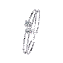 Vintage 2.21Ct Round Cut Diamond Prong Set Elegant Cluster Dainty Wedding Bracelet For Women's - HIGHCARAT DIAMONDS