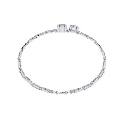 Vintage 2.21Ct Round Cut Diamond Prong Set Elegant Cluster Dainty Wedding Bracelet For Women's - HIGHCARAT DIAMONDS