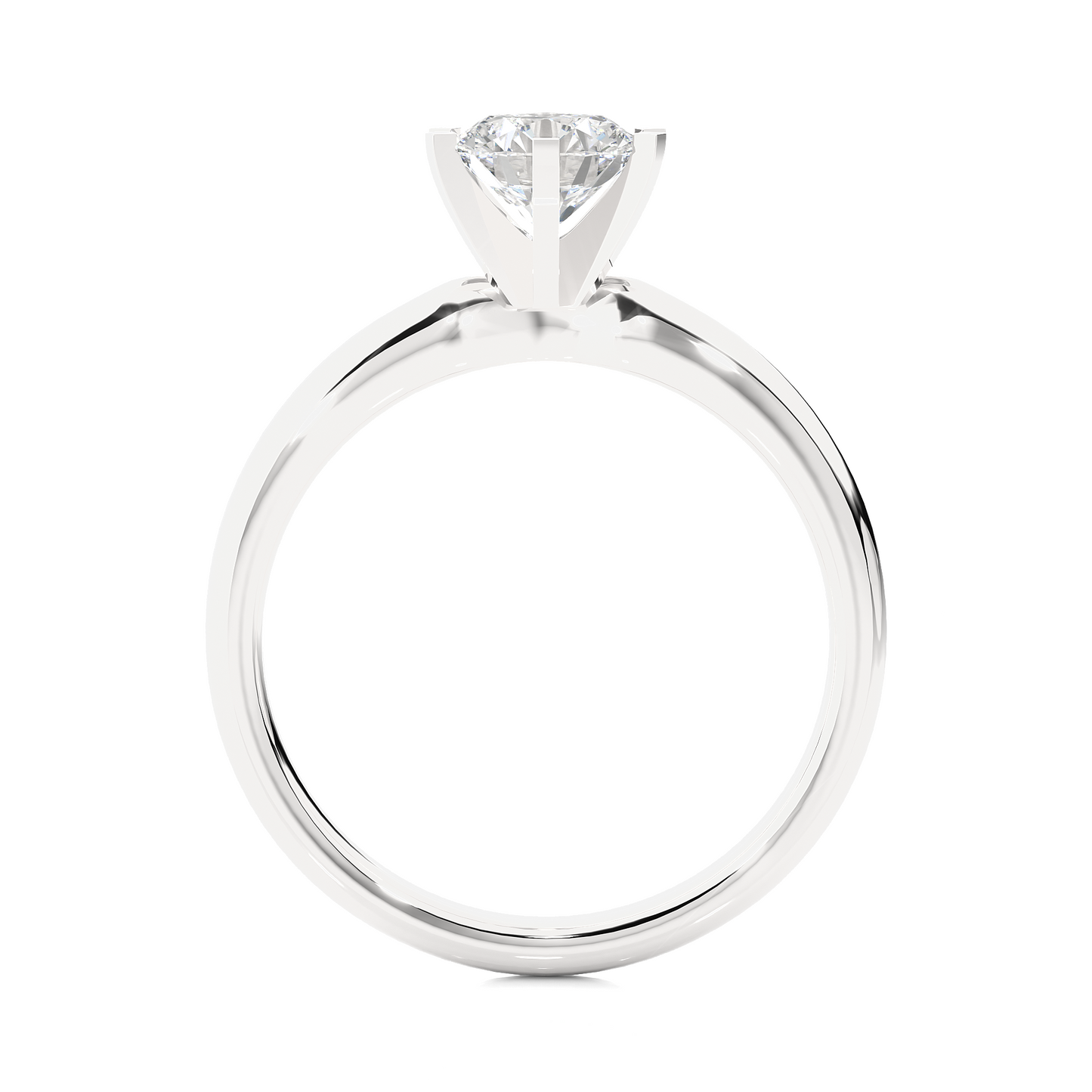 Round Cut Lab Diamond Solitaire Engagement Ring