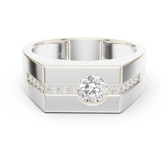 Round Shape Natural Diamond Unique Type 14k Solid Rose Gold Men's Diamond Ring Daily wear - HIGHCARAT DIAMONDS