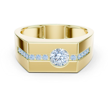 Round Shape Natural Diamond Unique Type 14k Solid Rose Gold Men's Diamond Ring Daily wear - HIGHCARAT DIAMONDS