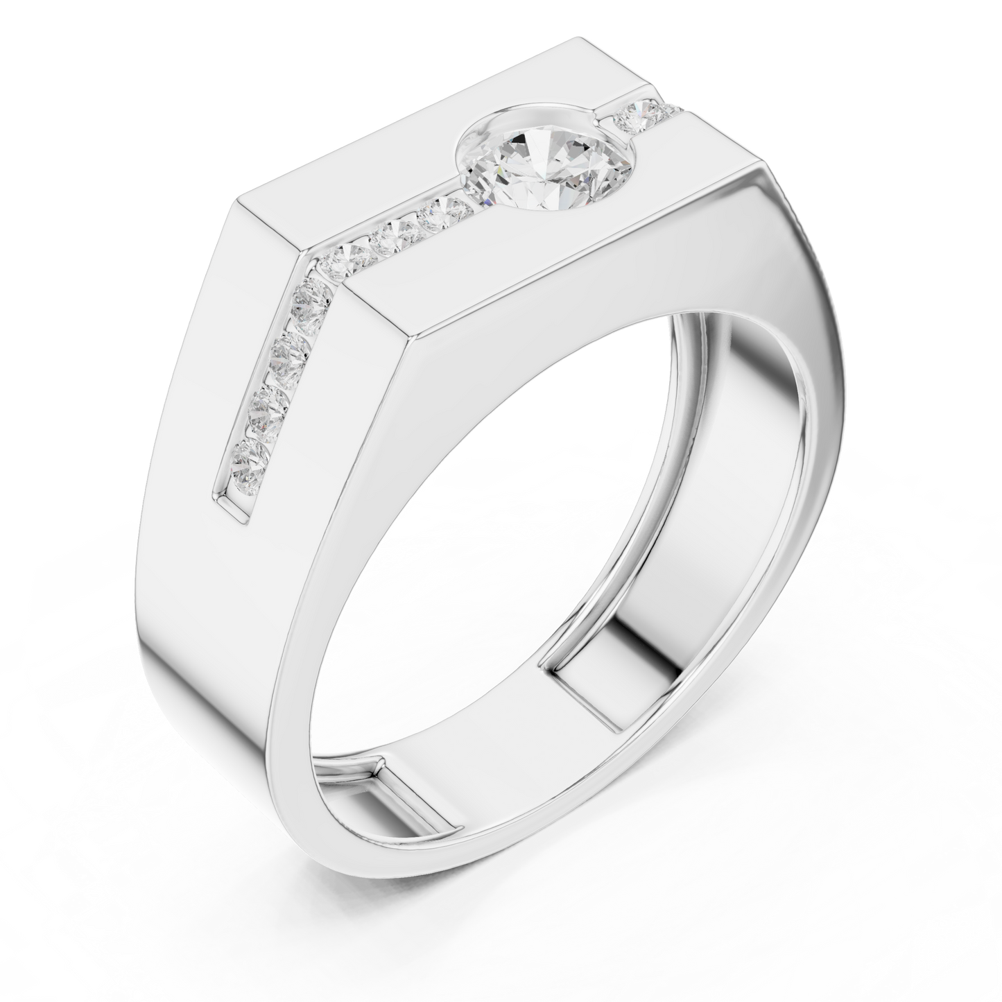 Round Shape Natural Diamond Unique Type 14k Solid Rose Gold Men's Diamond Ring Daily wear - HIGHCARAT DIAMONDS