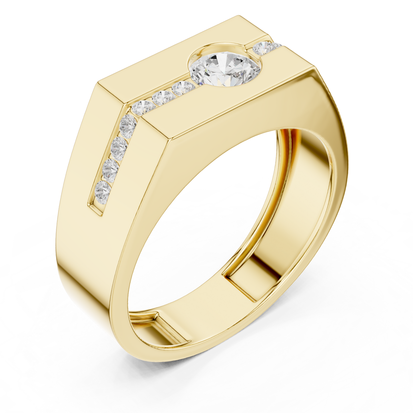 Round Shape Natural Diamond Unique Type 14k Solid Rose Gold Men's Diamond Ring Daily wear - HIGHCARAT DIAMONDS