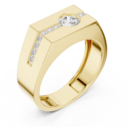 Round Shape Natural Diamond Unique Type 14k Solid Rose Gold Men's Diamond Ring Daily wear - HIGHCARAT DIAMONDS