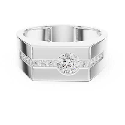 Round Shape Natural Diamond Unique Type 14k Solid Rose Gold Men's Diamond Ring Daily wear - HIGHCARAT DIAMONDS