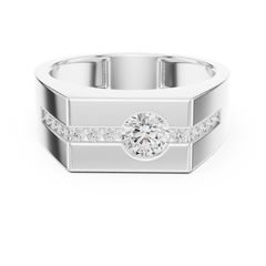 Round Shape Natural Diamond Unique Type 14k Solid Rose Gold Men's Diamond Ring Daily wear - HIGHCARAT DIAMONDS