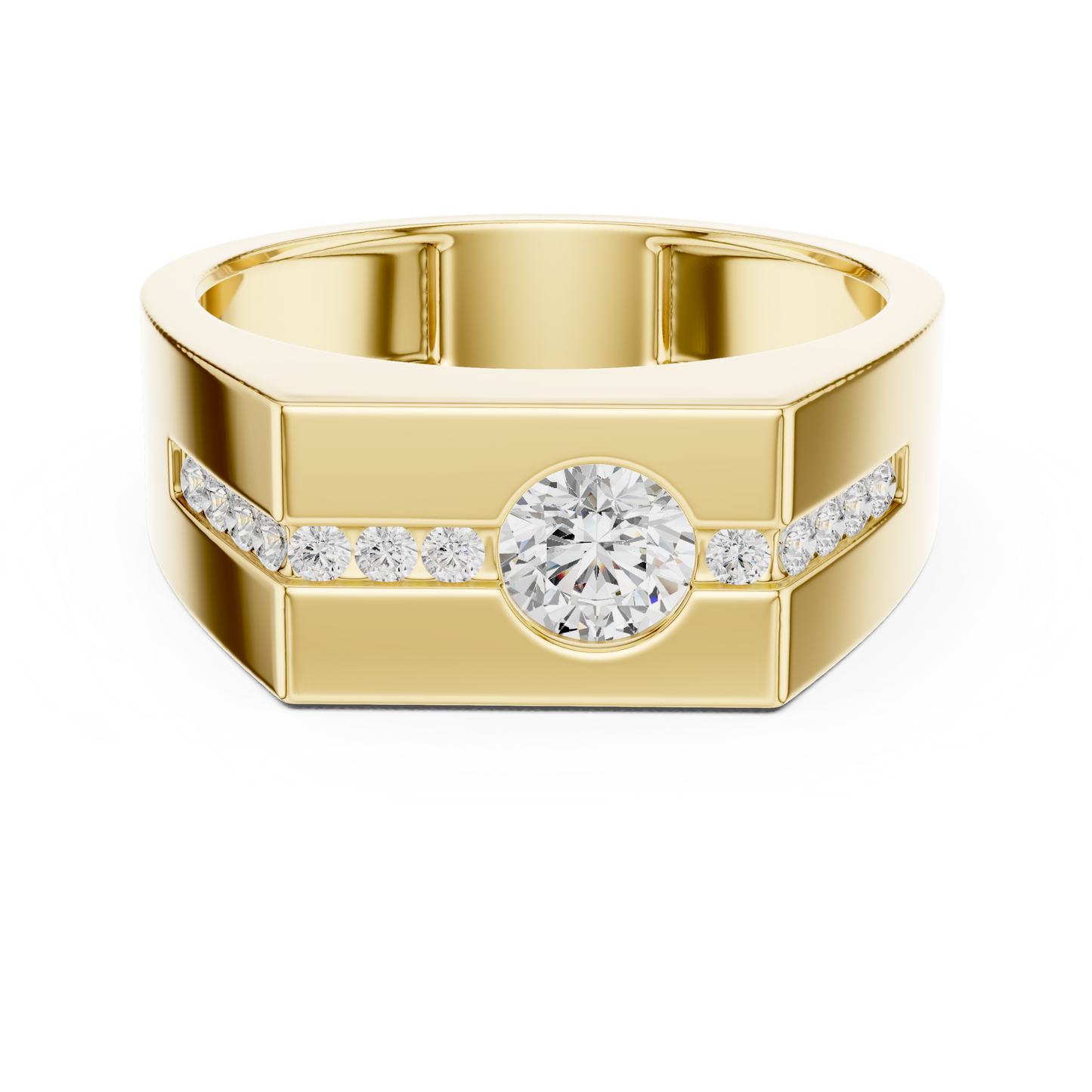 Round Shape Natural Diamond Unique Type 14k Solid Rose Gold Men's Diamond Ring Daily wear - HIGHCARAT DIAMONDS