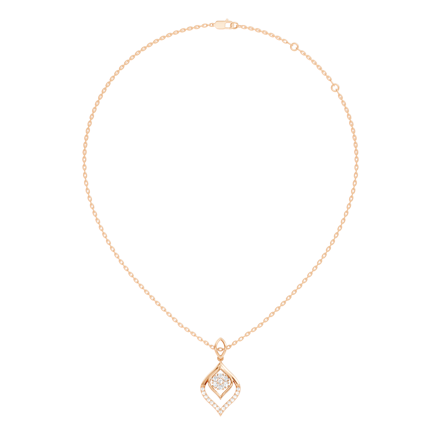 Minimalist Round Diamond Necklace Pendant Vintage 14K Solid Yellow Gold Jewelry Gift For Her - HIGHCARAT DIAMONDS