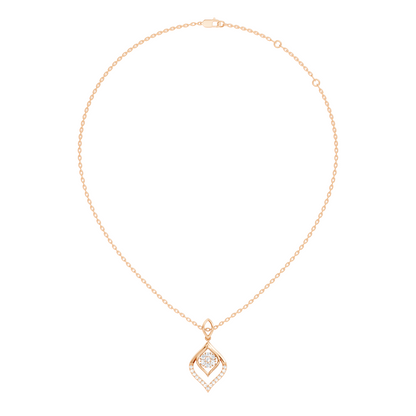 Minimalist Round Diamond Necklace Pendant Vintage 14K Solid Yellow Gold Jewelry Gift For Her - HIGHCARAT DIAMONDS