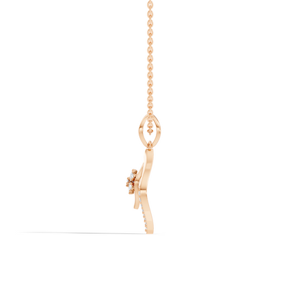 Minimalist Round Diamond Necklace Pendant Vintage 14K Solid Yellow Gold Jewelry Gift For Her - HIGHCARAT DIAMONDS