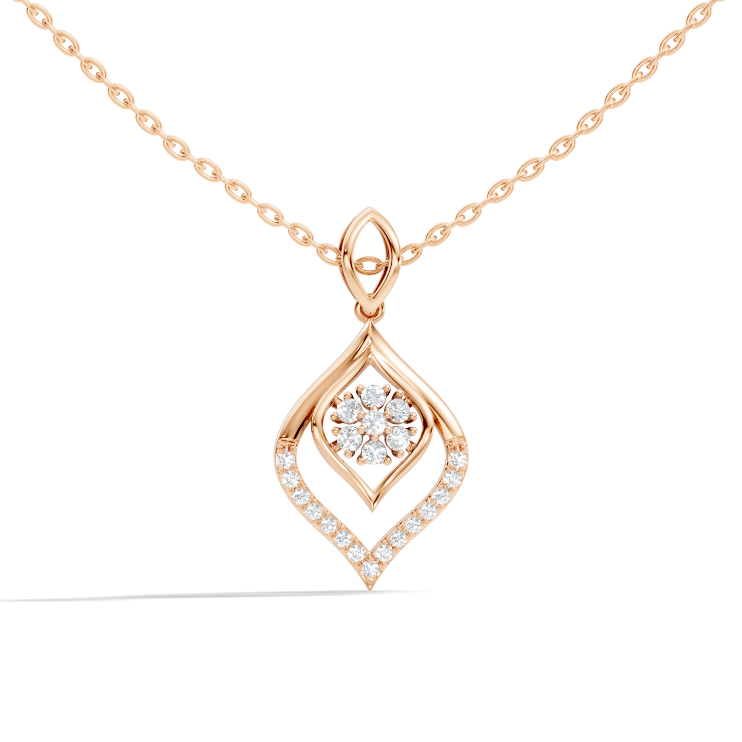 Minimalist Round Diamond Necklace Pendant Vintage 14K Solid Yellow Gold Jewelry Gift For Her - HIGHCARAT DIAMONDS