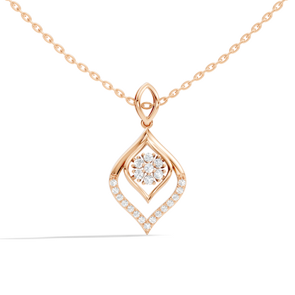 Minimalist Round Diamond Necklace Pendant Vintage 14K Solid Yellow Gold Jewelry Gift For Her - HIGHCARAT DIAMONDS