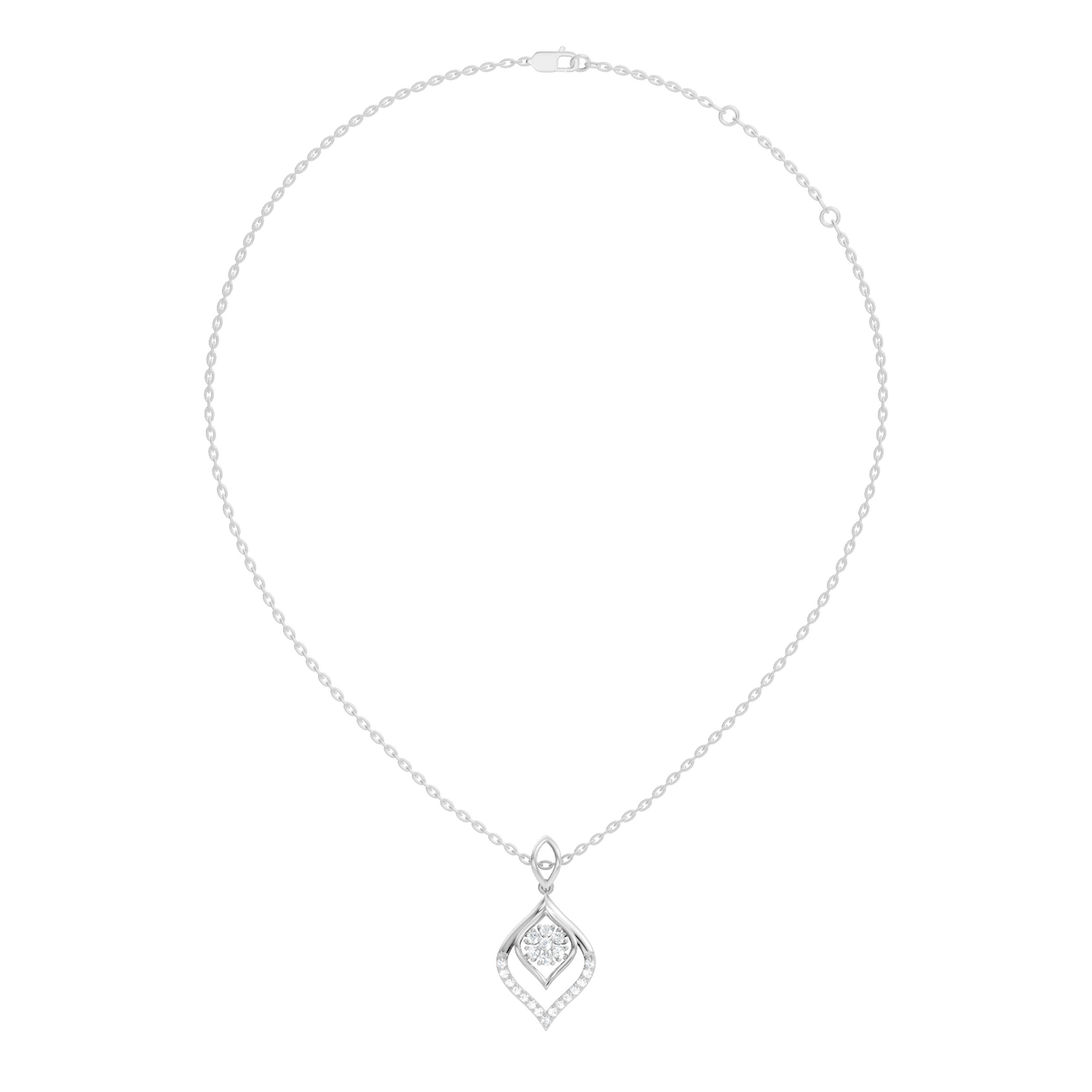 Minimalist Round Diamond Necklace Pendant Vintage 14K Solid Yellow Gold Jewelry Gift For Her - HIGHCARAT DIAMONDS