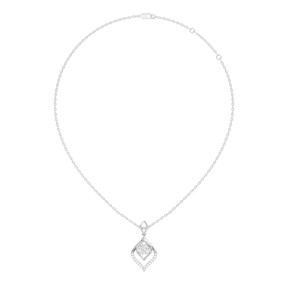 Minimalist Round Diamond Necklace Pendant Vintage 14K Solid Yellow Gold Jewelry Gift For Her - HIGHCARAT DIAMONDS